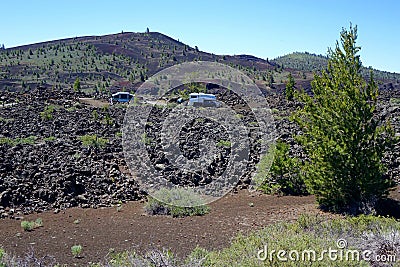 Camping at Craters of the Moon Stock Photo
