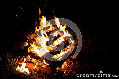 Camping fire Stock Photo