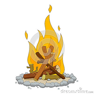 Camping fire Vector Illustration