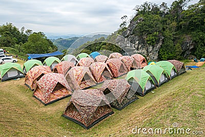 Camping grounds Doi Samer Dow Stock Photo