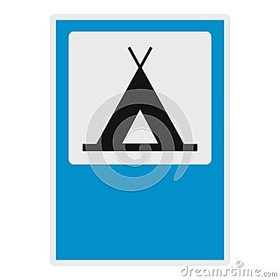 Camping icon, flat style. Vector Illustration