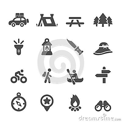 Camping icon set, vector eps10 Vector Illustration