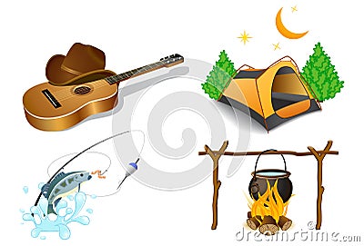 Camping icons 2 Vector Illustration