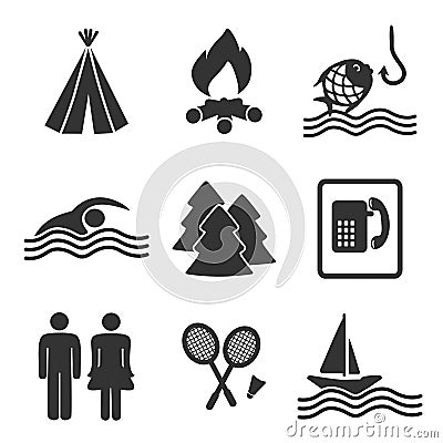Camping icons - set 2 Vector Illustration