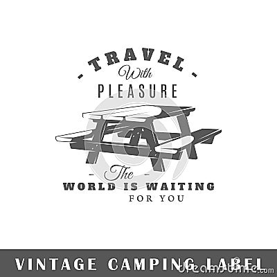 Camping label template Vector Illustration