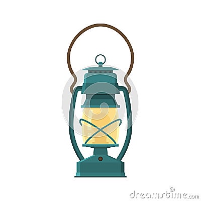 Camping Lantern or Gas Lamp Vector Illustration