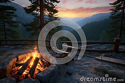 Camping with nature Stock Photo