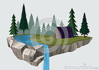 Camping nature vector Vector Illustration