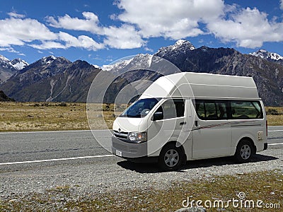 Camping in New Zealand Editorial Stock Photo