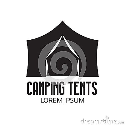 Tourist Camp Logo or Tent Icon Vector Illustration