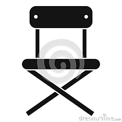 Camping portable chair icon, simple style Vector Illustration