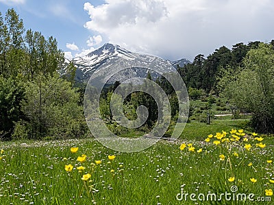 Camping, promenade and mountaineering activities region with its magnificent view and wonderful nature from the most beautiful Stock Photo