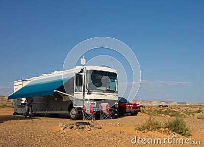 Camping on a sandy beach in the desert Editorial Stock Photo