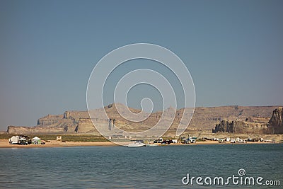 Camping on a sandy beach in the desert Editorial Stock Photo