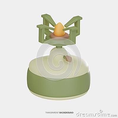 Camping Stove 3D Icon Illustration Rendering Transparent Background Stock Photo