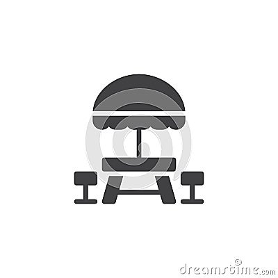 Camping Table and Bench vector icon Vector Illustration