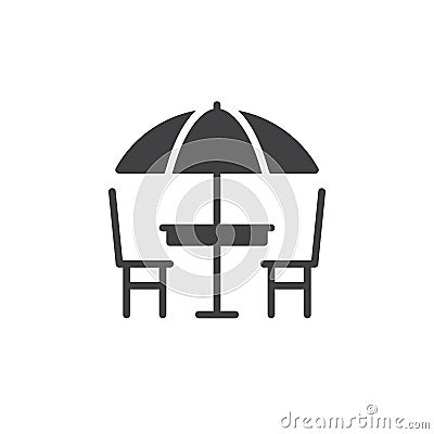 Camping table and chairs icon vector Vector Illustration