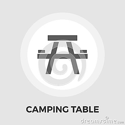 Camping table Vector Flat Icon Vector Illustration