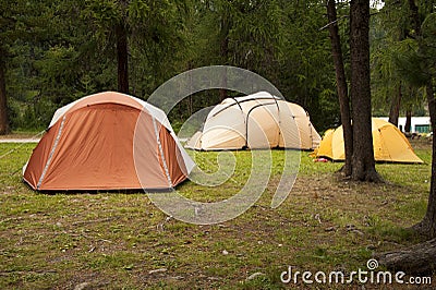 Camping tents Stock Photo