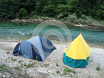 Camping tents Stock Photo