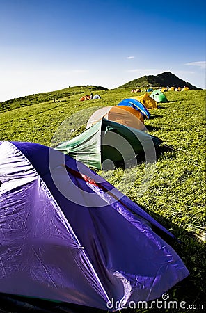 Camping tents Stock Photo