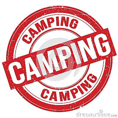 CAMPING text written on red round stamp sign Stock Photo