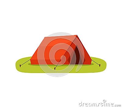 Camping tourist outdoor tent isolated on white background. Vector Illustration