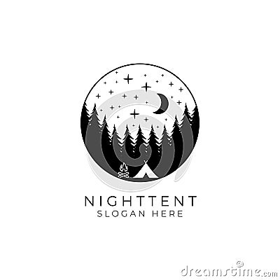 camping travel logo vector illustration design, simple adventure template logo Vector Illustration