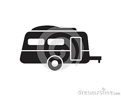 Camping trucks black glyph icon template black color editable Vector Illustration