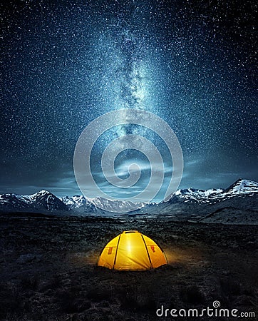 Camping Under The Stars Stock Photo