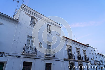 CAMPO MAIOR, PORTUGAL - AUGUST 28, 2021: Street of the fortificated village of Campo Maior in Alentejo Region of Portugal with its Editorial Stock Photo