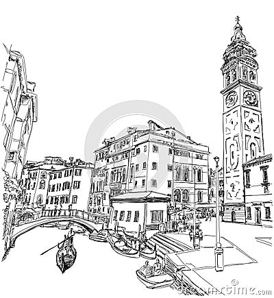 Campo S.Maria Formosa. Venice, Italy Vector Illustration