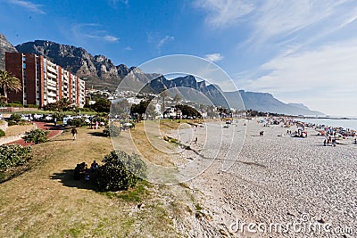 Camps Bay Beach Cape Town Editorial Stock Photo