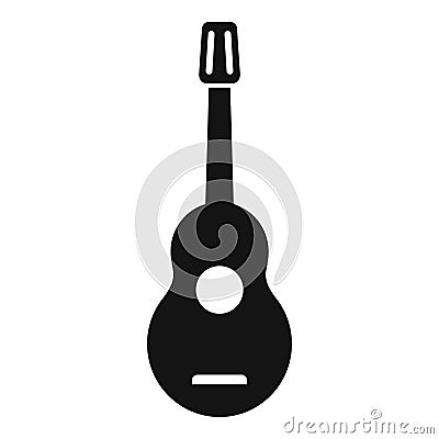 Campsite guitar for music icon simple vector. Night nature party Stock Photo