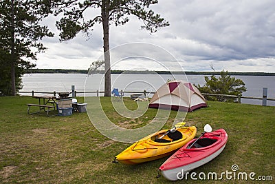 Campsite at Indian Lake Stock Photo