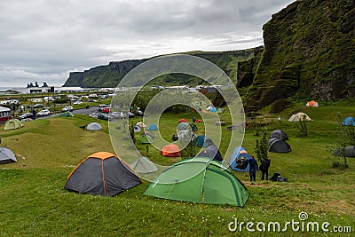 The campsite near Vik, Iceland Editorial Stock Photo