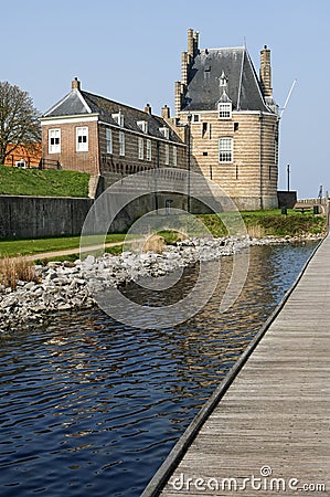 Campveerse Tower in the fortified city Veere Stock Photo