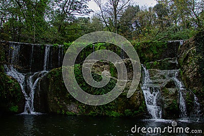 The Can Batlle Waterfall is located in the Garrotxa region of the province of Gerona, Catalonia Stock Photo