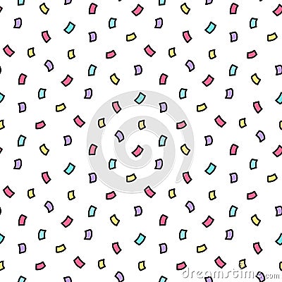 Simless pattern with festive colorful confetti. Vector Illustration