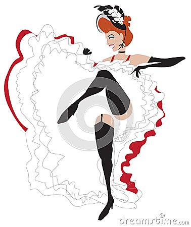 Can-can dancer Vector Illustration