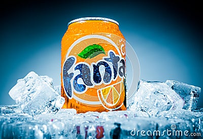 Can of Fanta Orange Editorial Stock Photo