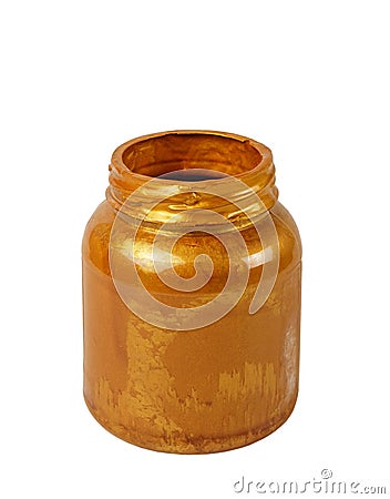 A can with golden paint Stock Photo