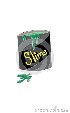 Can of green slime Stock Photo