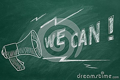 WE CAN. Inspirational motivational quote Stock Photo