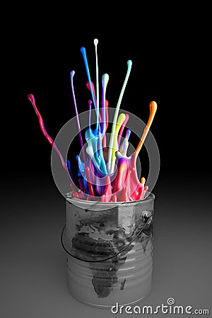 Can paint explosion Stock Photo