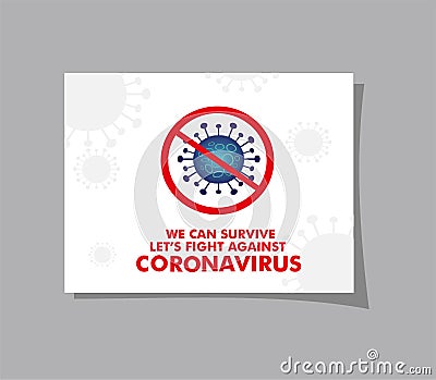 We can Survive and Fight Against CORONA Virus Stock Photo
