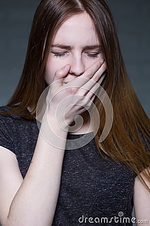 Can't stand it any more Stock Photo