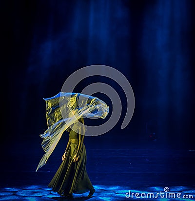 Walking in trouble 1-Girls and plastic bags -White pollution global village Editorial Stock Photo