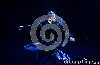 Violent rotation 6-Girls and plastic bags -White pollution global village Editorial Stock Photo