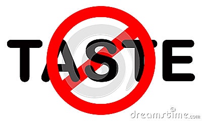 Loss of taste canâ€™t taste anything clipart symbol for loosing sense symptom Stock Photo